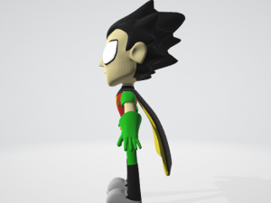 robin of teen titans go 3d rigged textured 3D 模型