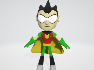robin of teen titans go 3d rigged textured 3D 模型