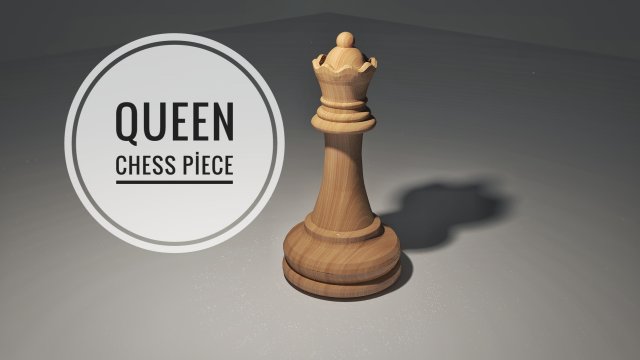 chess queen piece Model 3D .c4d .max .obj .3ds .fbx .stl .blend 