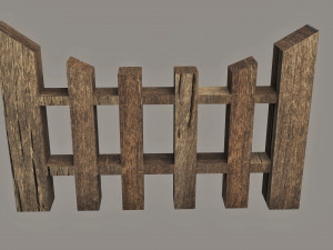 wooden fence pack 10 fences low poly 3D Model