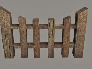 wooden fence pack 10 fences low poly 3D Model