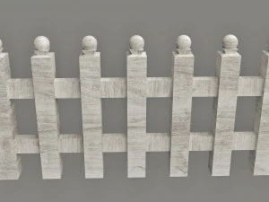 wooden fence pack 10 fences low poly 3D Model
