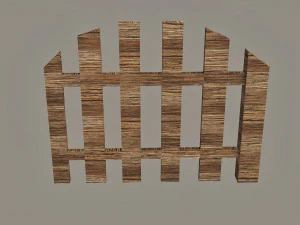 wooden fence pack 10 fences low poly 3D Model