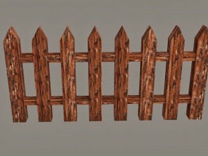 wooden fence pack 10 fences low poly 3D Model