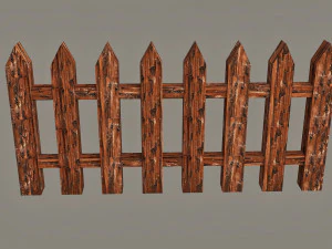 wooden fence pack 10 fences low poly 3D Model