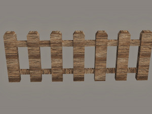 wooden fence pack 10 fences low poly 3D Model