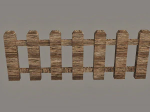 wooden fence pack 10 fences low poly 3D Model
