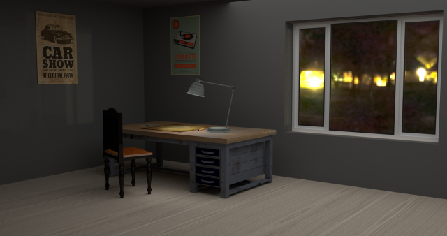 simple room 3D Model .c4d .max .obj .3ds .fbx .stl .blend 
