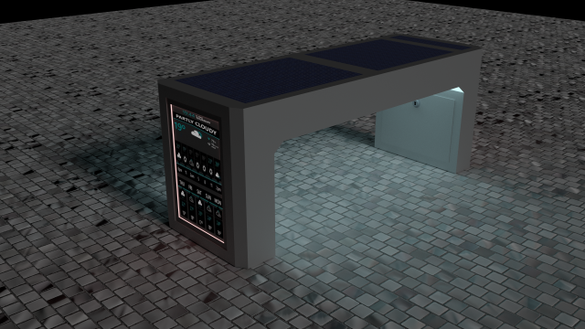 smart bench 3D 模型 .c4d .max .obj .3ds .fbx .stl .blend 