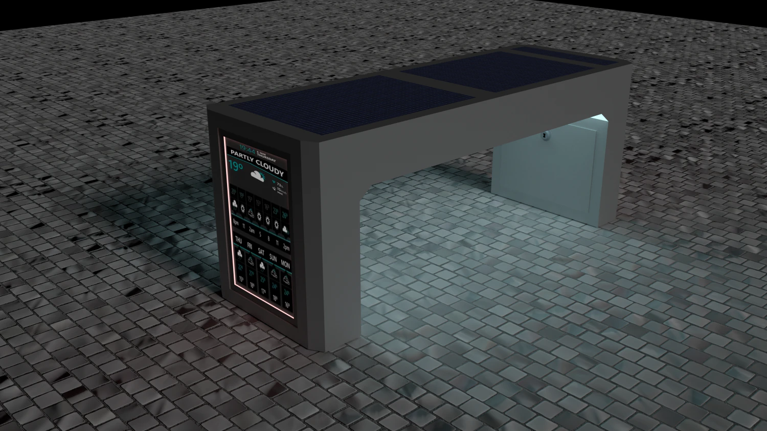 smart bench 3D Model .c4d .max .obj .3ds .fbx .stl .blend