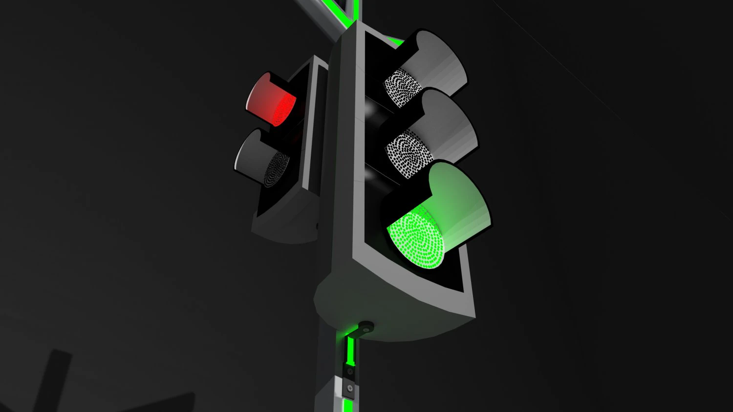 traffic lights with led 3D Model .c4d .max .obj .3ds .fbx .stl .blend 