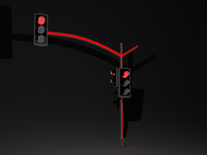 traffic lights with led 3D-Modell