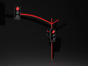 traffic lights with led 3D Model