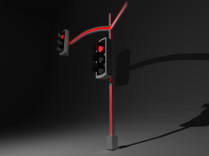 traffic lights with led 3D-Modell