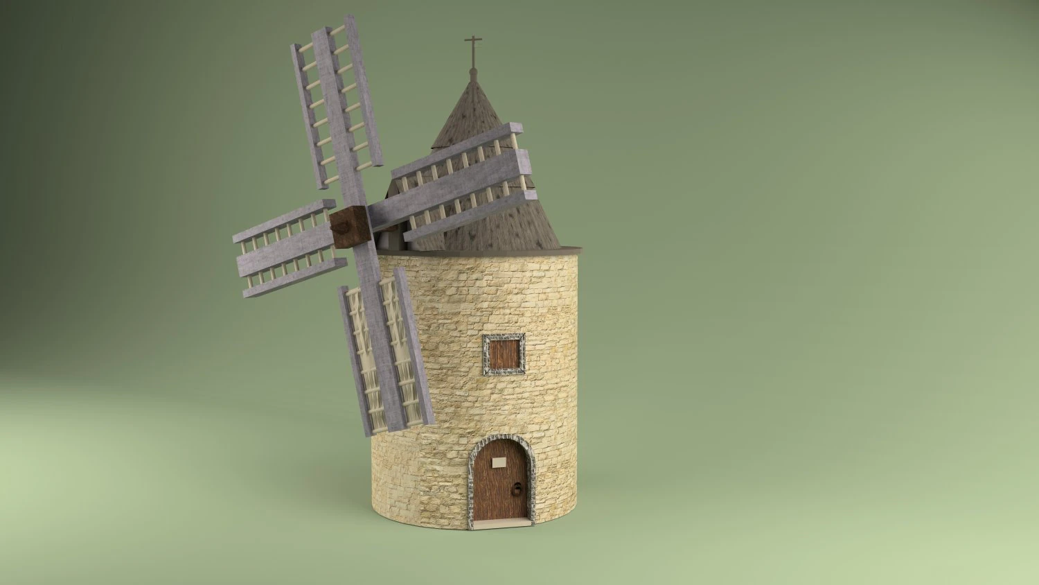 windmill low-poly 3D Model .c4d .max .obj .3ds .fbx .stl .blend 