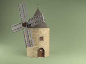 windmill low-poly 3D Model