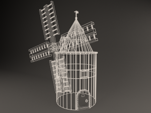 windmill low-poly 3D Модель