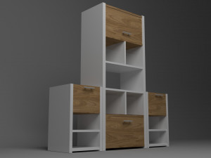 kitchen cabinet low-poly 3D Model