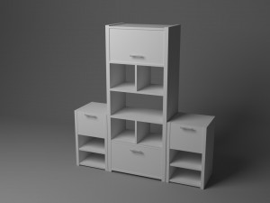 kitchen cabinet low-poly 3D Model