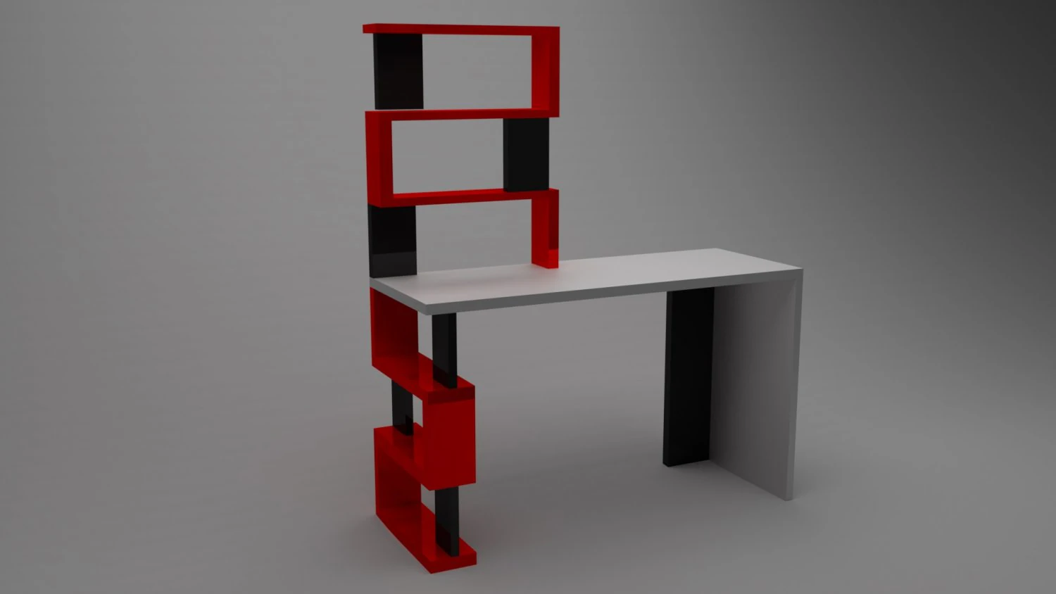 table with shelves low-poly 3D Model .c4d .max .obj .3ds .fbx .stl .blend 