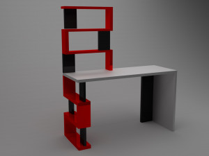 table with shelves low-poly 3D Model