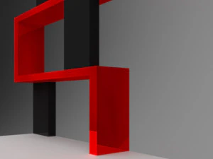 table with shelves low-poly 3D Model