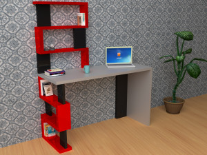 table with shelves low-poly Modèle 3D