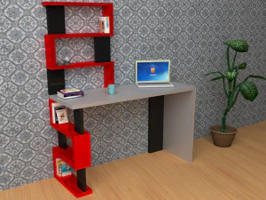 table with shelves low-poly 3D Model