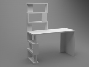 table with shelves low-poly Modèle 3D