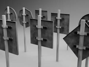 big traffic signs pack low-poly Modelo 3D