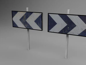 big traffic signs pack low-poly 3D Model
