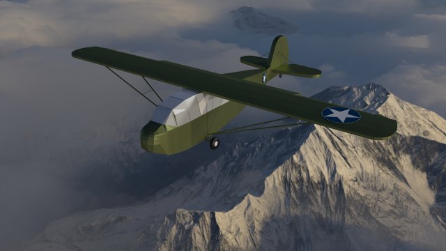 aeronca tg-5 airplane low-poly 3D Model .c4d .max .obj .3ds .fbx .stl .blend 