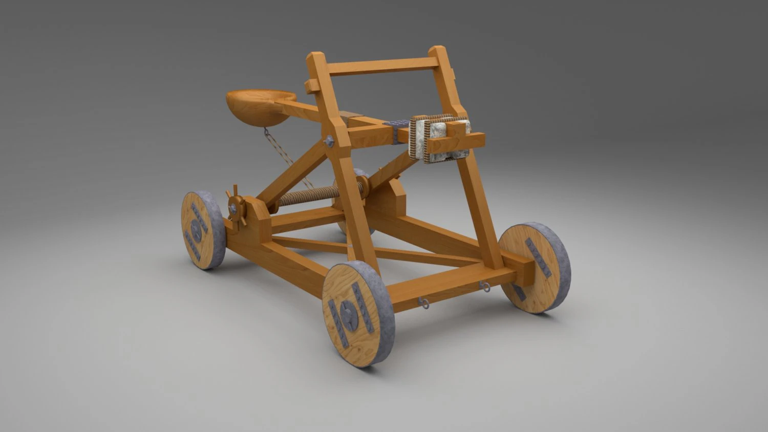 catapult in medieval war equipments 3D Model .c4d .max .obj .3ds .fbx .stl .blend