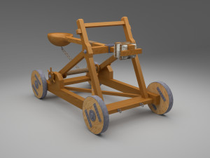 catapult in medieval war equipments 3D Model