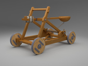 catapult in medieval war equipments 3D Model