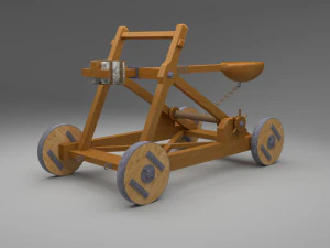 catapult in medieval war equipments 3D Model