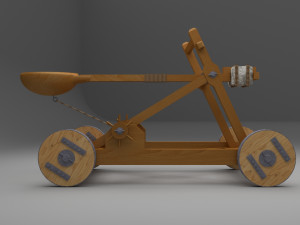 catapult in medieval war equipments 3D Model