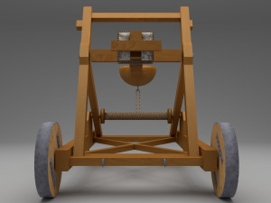 catapult in medieval war equipments 3D Model