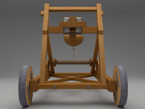 catapult in medieval war equipments 3D Model