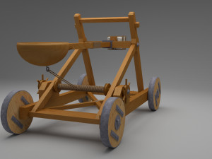 catapult in medieval war equipments 3D Model