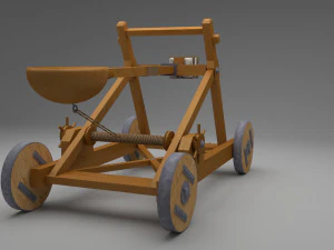 catapult in medieval war equipments 3D Model