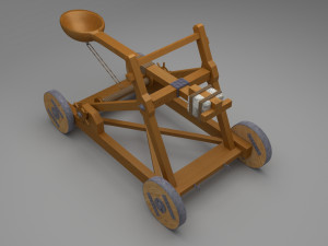 catapult in medieval war equipments 3D Model
