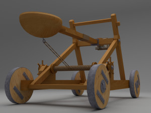 catapult in medieval war equipments 3D Model