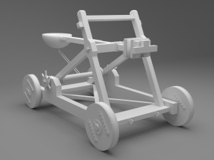 catapult in medieval war equipments 3D Model