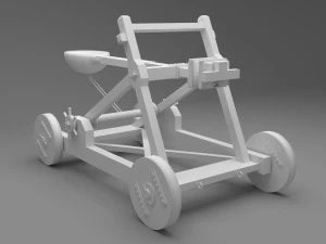 catapult in medieval war equipments 3D Model