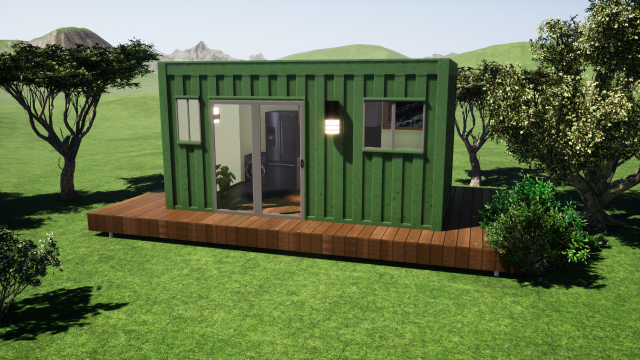 container house with furniture 3D मॉडल .c4d .max .obj .3ds .fbx .stl .blend