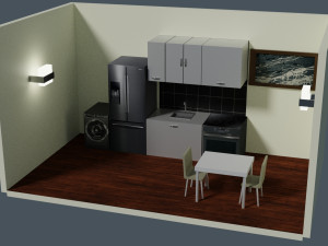 container house with furniture 3D मॉडल
