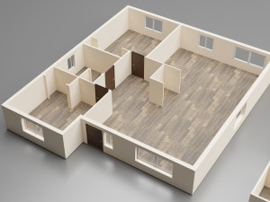 5 floor plans 3D Модель