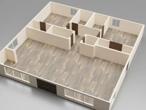 5 floor plans 3D Model