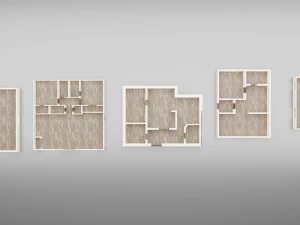 5 floor plans 3D Model